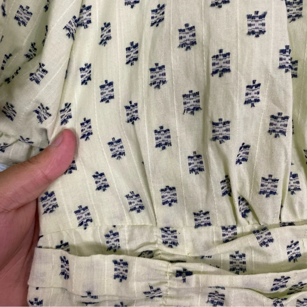 Anthropologie The Katerina Button Front Dress‎ Textured Mint Green XL Midi - Picture 4 of 8